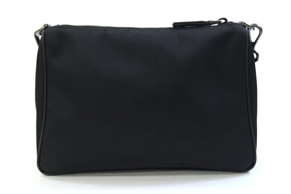 Prada Re Clutch Black Saffiano Polyamide Crossbody Leather Shoulder Bag Black